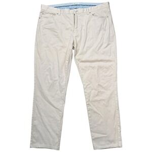 Peter Millar Mens Chino Pants‎ Flat Front Tapered Leg Beige Size 40 Waist Golf